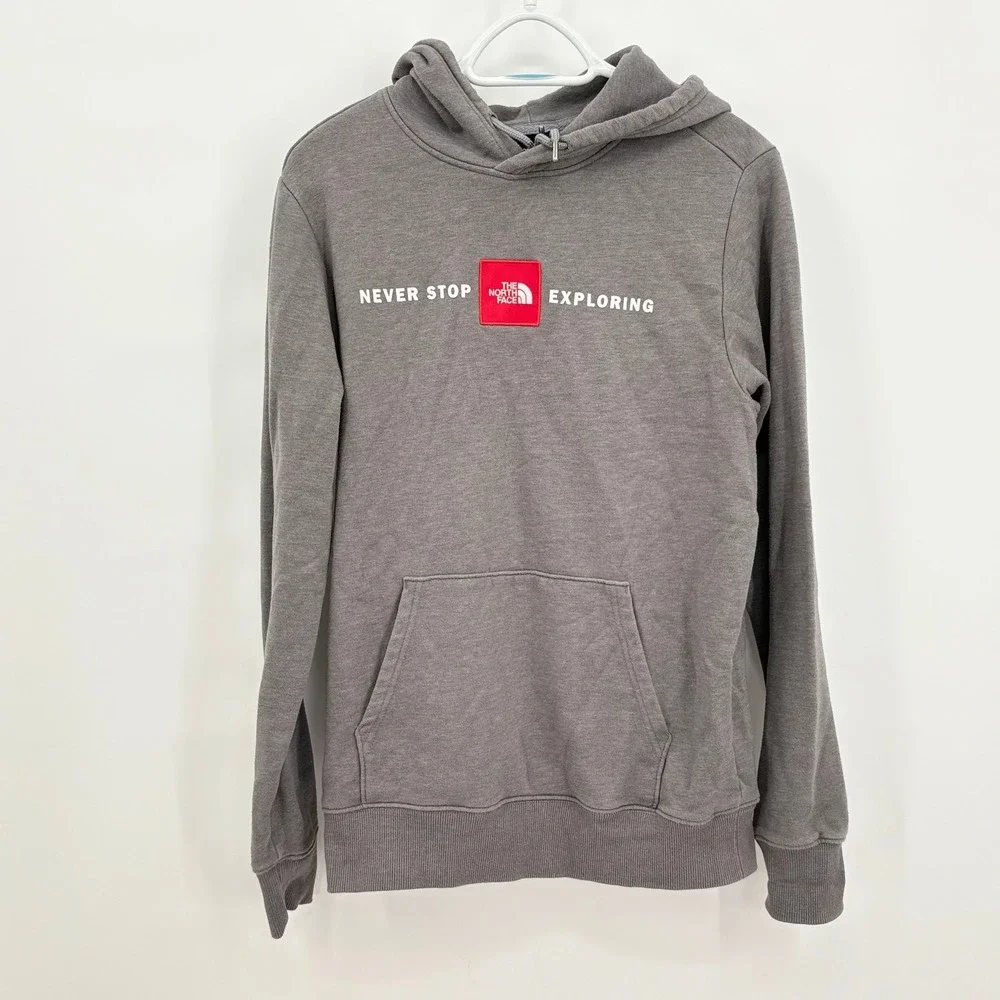 The North Face Mens Never Stop Exploring Red Box Logo Hoodie‎ Grey Small A3X9J
